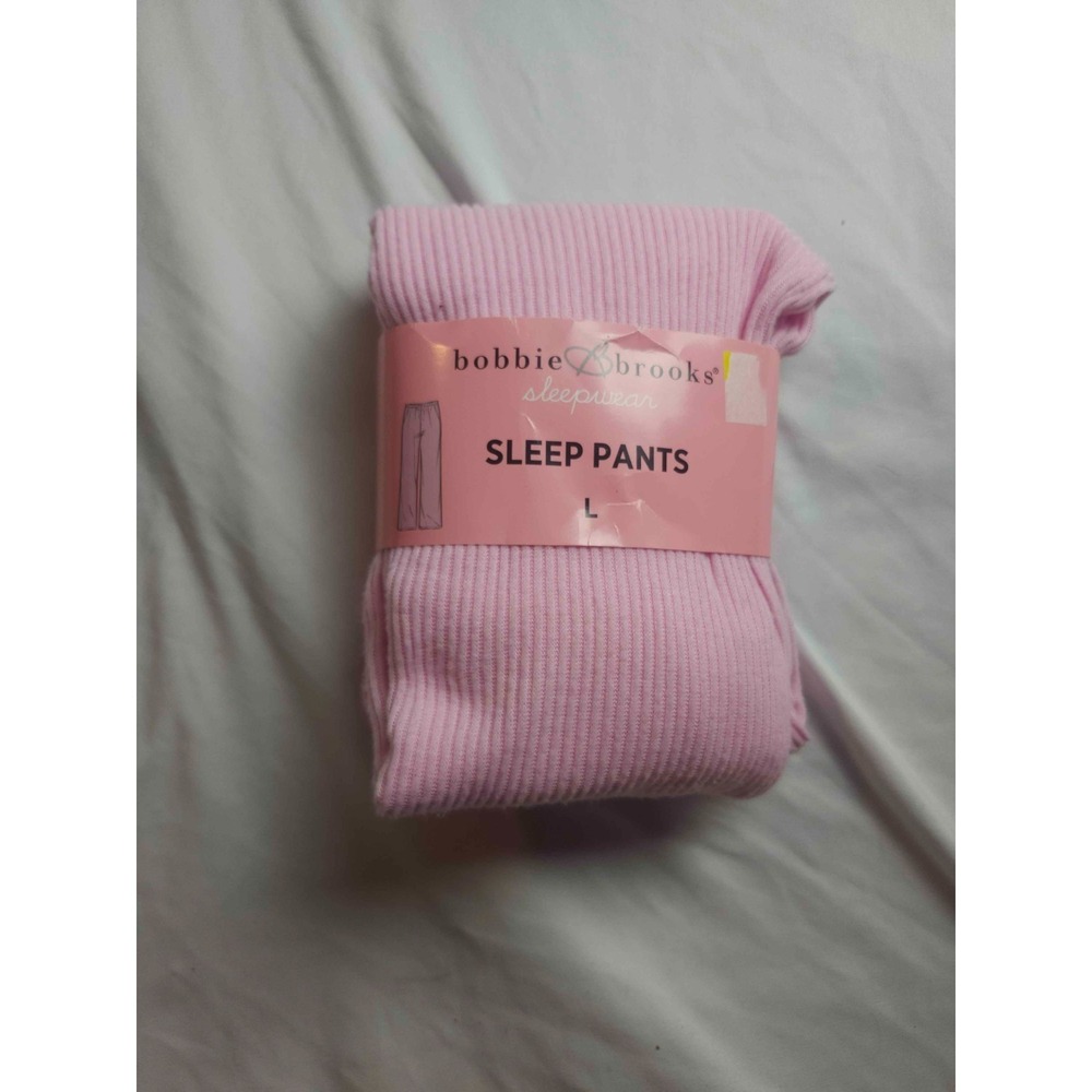 Bobbie Brooks Sleep Pants Women L Pink Pastel Elevated Loungewear Minimalist New